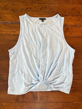J. Crew blue twist front sleeveless top shirt size L